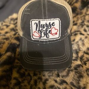 Black and Tan 'Nurse Life' Cap